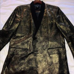Men’s Black and Gold Blazer | XL